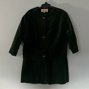 Vintage 60s/70s Mr. Lee California Separates forest green corduroy set